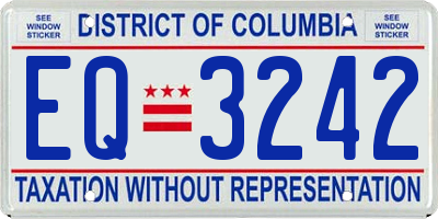 DC license plate EQ3242