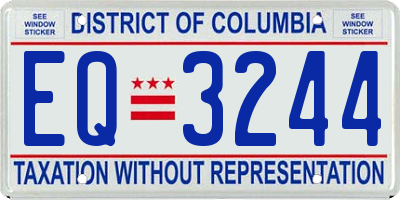 DC license plate EQ3244