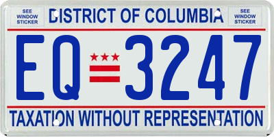 DC license plate EQ3247