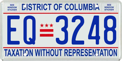 DC license plate EQ3248