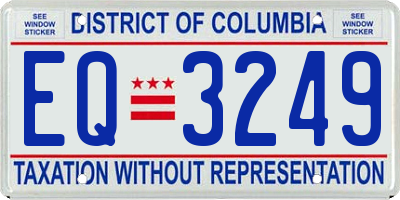 DC license plate EQ3249