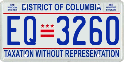 DC license plate EQ3260