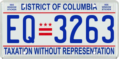 DC license plate EQ3263