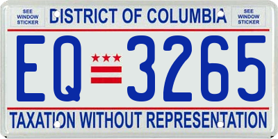 DC license plate EQ3265