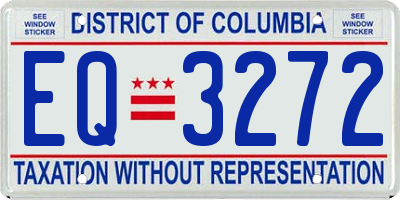 DC license plate EQ3272