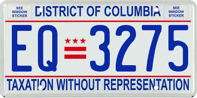 DC license plate EQ3275