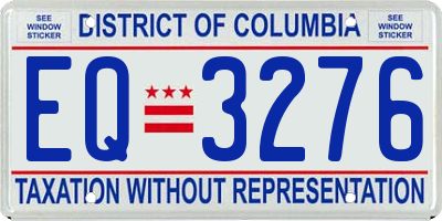 DC license plate EQ3276