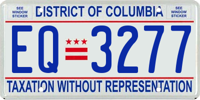DC license plate EQ3277