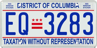 DC license plate EQ3283