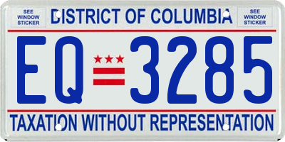 DC license plate EQ3285
