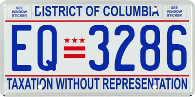 DC license plate EQ3286