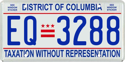 DC license plate EQ3288