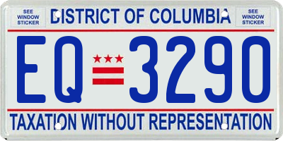 DC license plate EQ3290