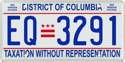 DC license plate EQ3291