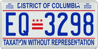 DC license plate EQ3298