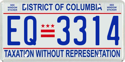 DC license plate EQ3314