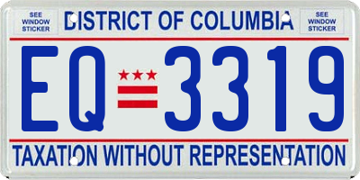 DC license plate EQ3319