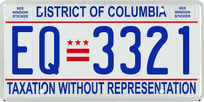 DC license plate EQ3321