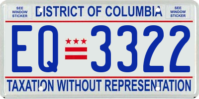 DC license plate EQ3322