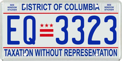 DC license plate EQ3323