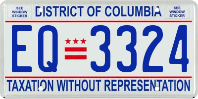 DC license plate EQ3324