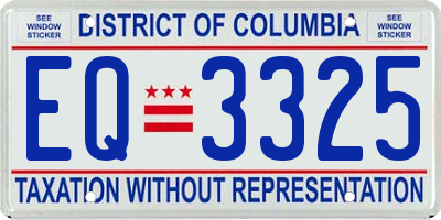 DC license plate EQ3325