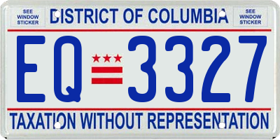 DC license plate EQ3327