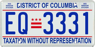 DC license plate EQ3331