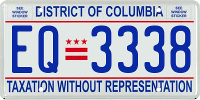 DC license plate EQ3338