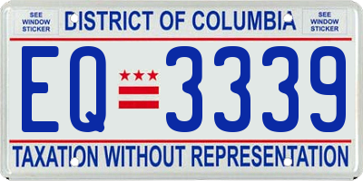 DC license plate EQ3339