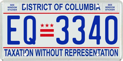 DC license plate EQ3340