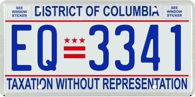 DC license plate EQ3341
