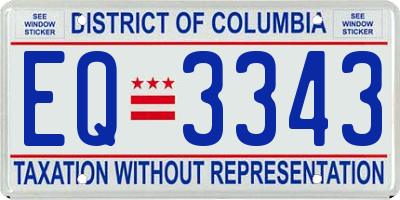 DC license plate EQ3343