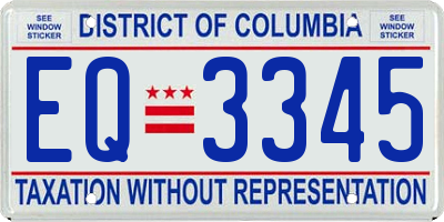 DC license plate EQ3345