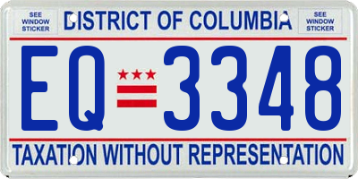DC license plate EQ3348