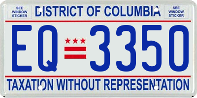 DC license plate EQ3350