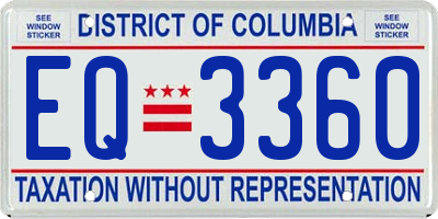 DC license plate EQ3360