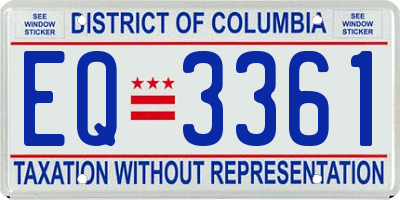 DC license plate EQ3361