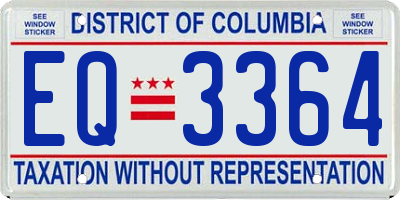 DC license plate EQ3364