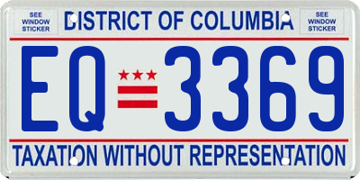 DC license plate EQ3369