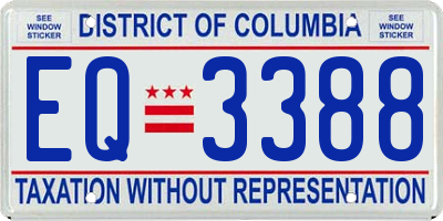DC license plate EQ3388