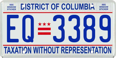 DC license plate EQ3389