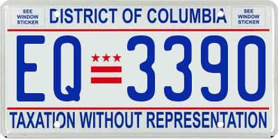 DC license plate EQ3390