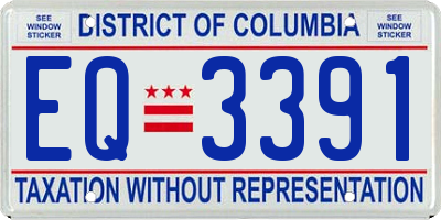 DC license plate EQ3391