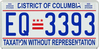 DC license plate EQ3393