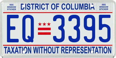 DC license plate EQ3395