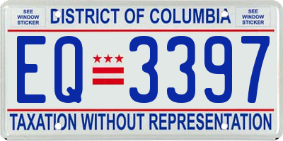 DC license plate EQ3397