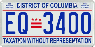 DC license plate EQ3400