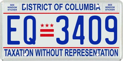 DC license plate EQ3409