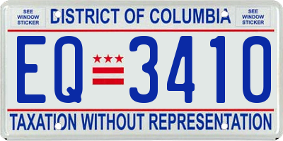 DC license plate EQ3410